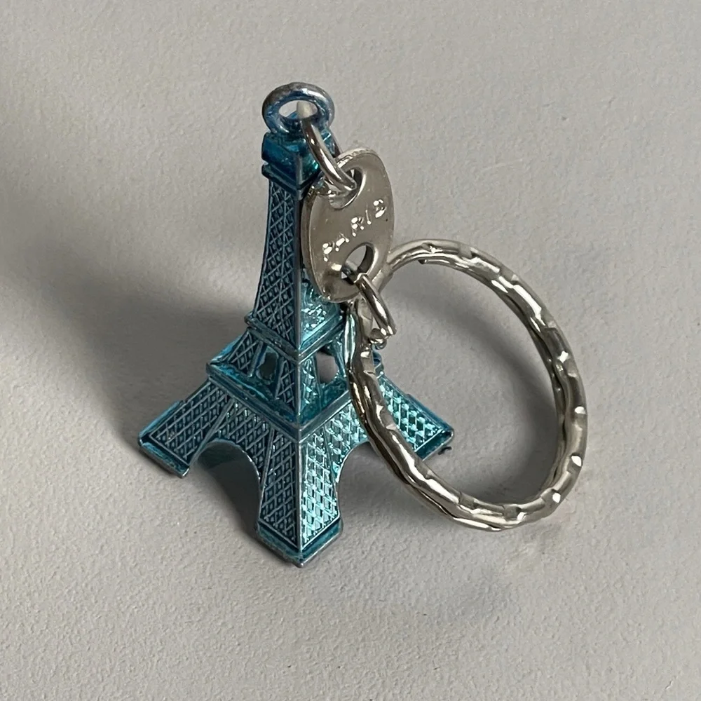 *Eiffel Tower Blue Metal Paris Key Chain